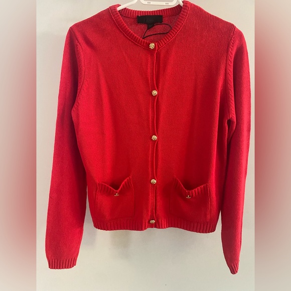 Zara Sweaters - Zara Red Cardigan with Gold Buttons